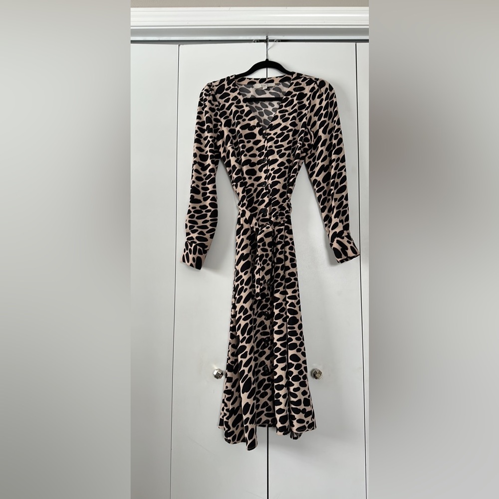 Loft animal print midi dress
